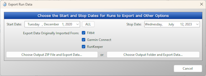 RunAnalyzer Export ScreenShot